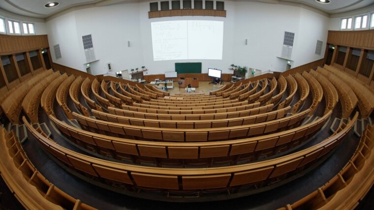 Historical physics lecture hall at the Max-Wien-Platz in Jena.