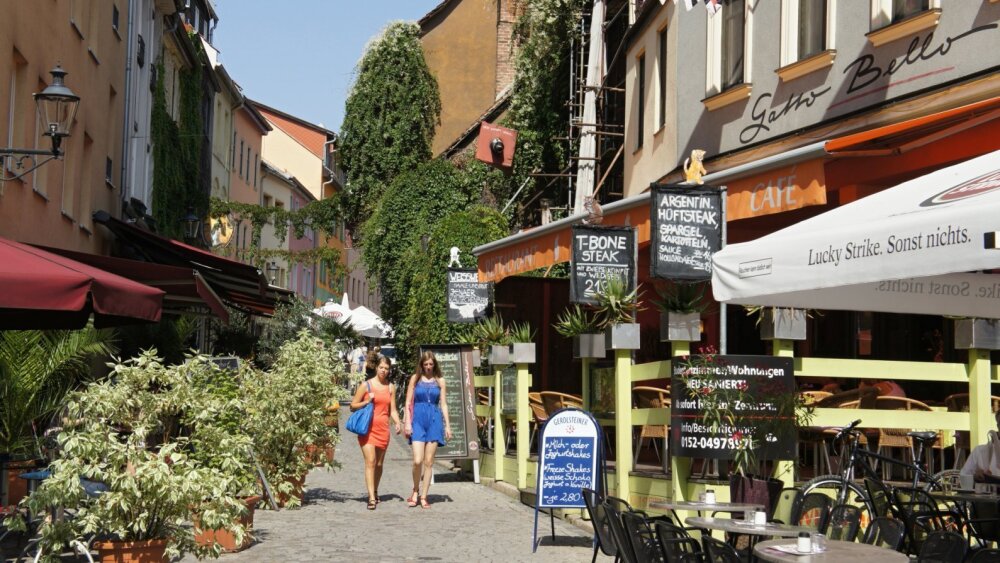 placeholder image — Wagnergasse in downtown Jena.