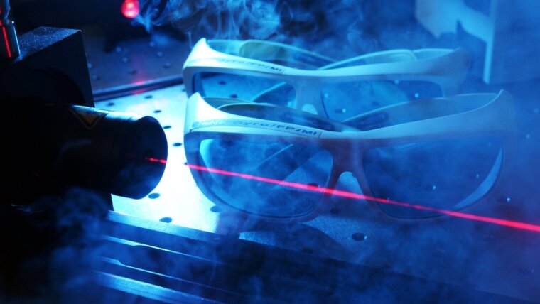 Laser goggles in the He-Ne-laser lab.