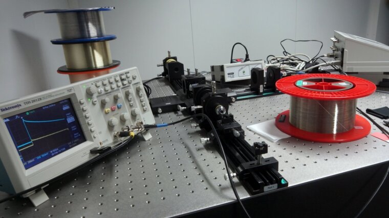 Optical Time Domain Reflectometry setup in the experimental optics course.